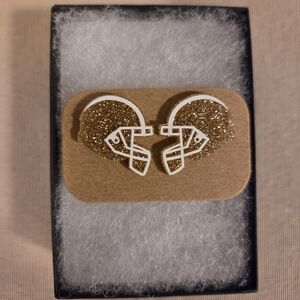 HAND PAINTED BLING FOOTBALL EARRINGS